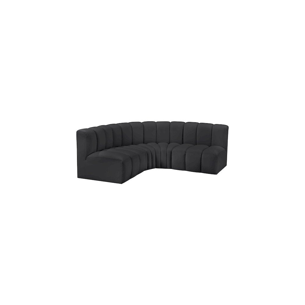 Arc Black Vegan Leather Modular Sofa