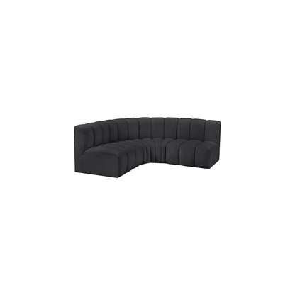 Arc Black Vegan Leather Modular Sofa