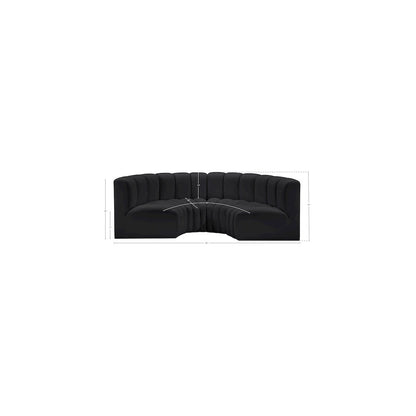 Arc Black Vegan Leather Modular Sofa
