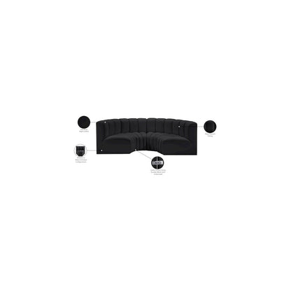 Arc Black Vegan Leather Modular Sofa