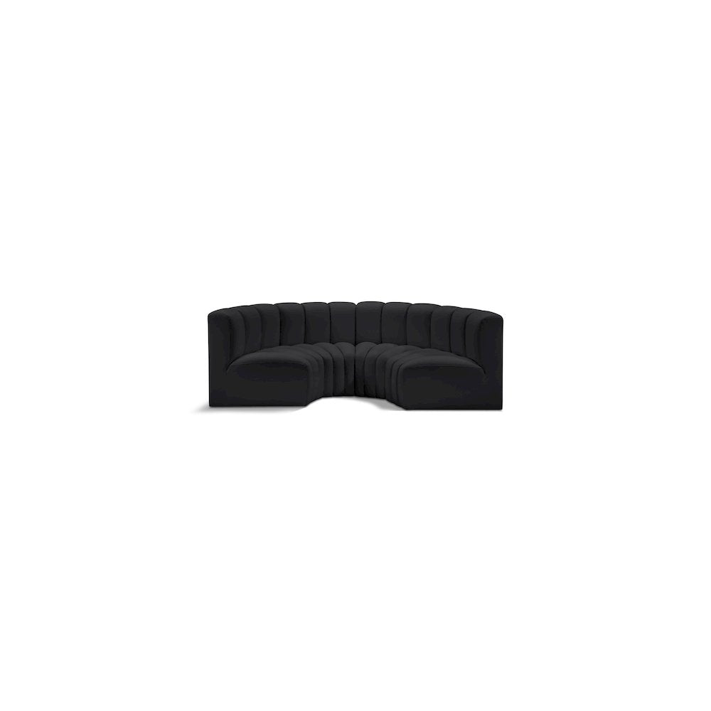 Arc Black Vegan Leather Modular Sofa