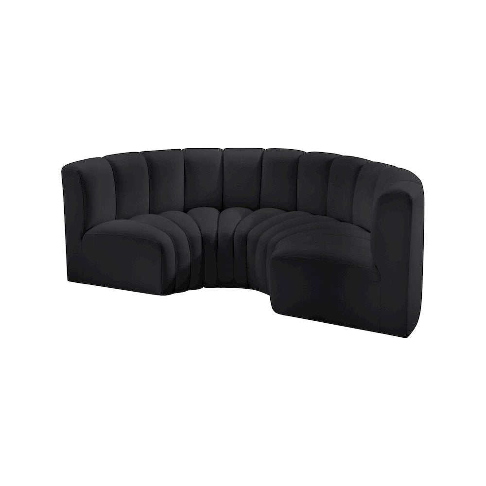 Arc Black Vegan Leather Modular Sofa