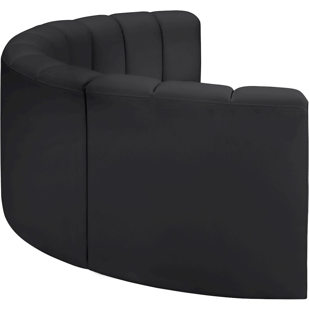Arc Black Vegan Leather Modular Sofa