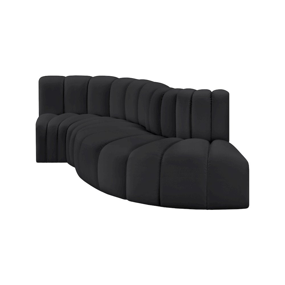 Arc Black Vegan Leather Modular Sofa
