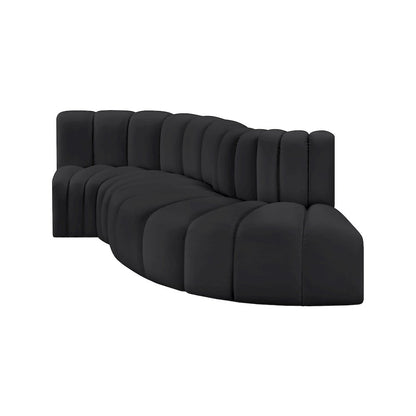 Arc Black Vegan Leather Modular Sofa