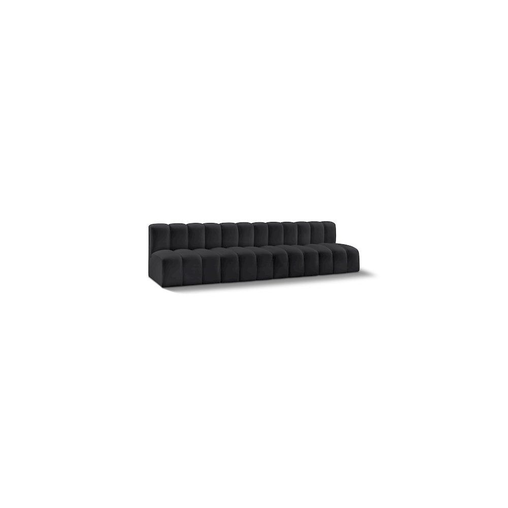 Arc Black Vegan Leather Modular Sofa