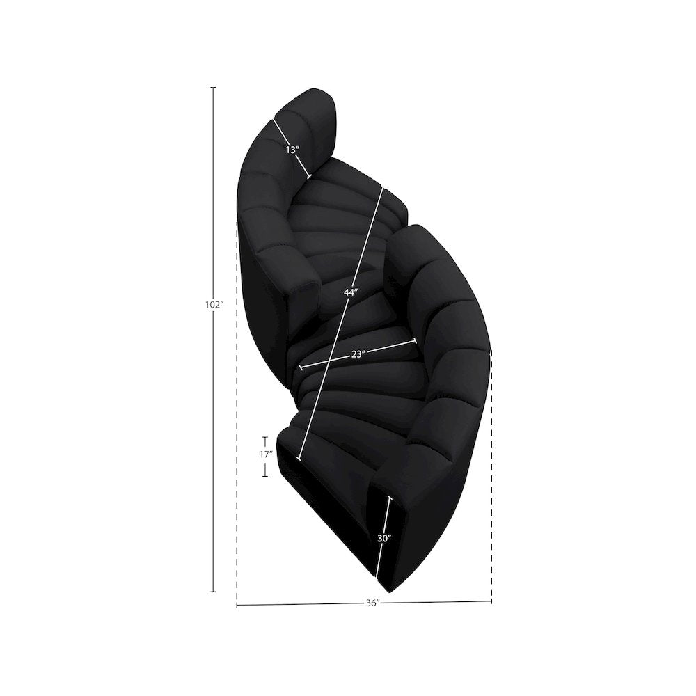 Arc Black Vegan Leather Modular Sofa