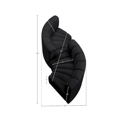 Arc Black Vegan Leather Modular Sofa