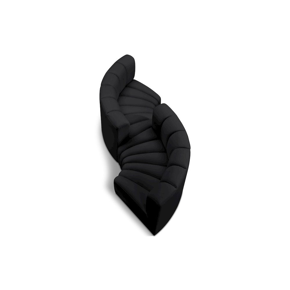 Arc Black Vegan Leather Modular Sofa