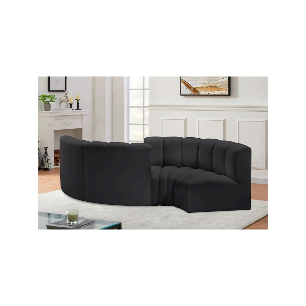 Arc Black Vegan Leather Modular Sofa