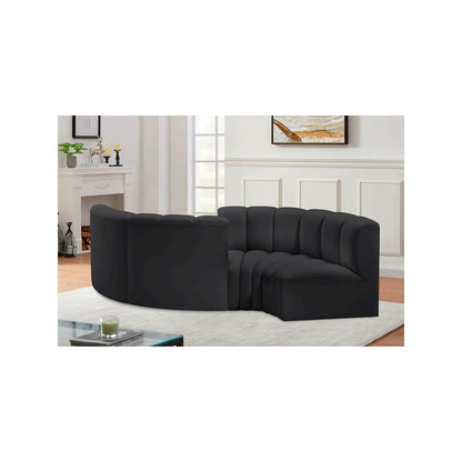 Arc Black Vegan Leather Modular Sofa