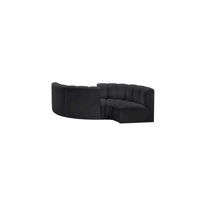 Arc Black Vegan Leather Modular Sofa