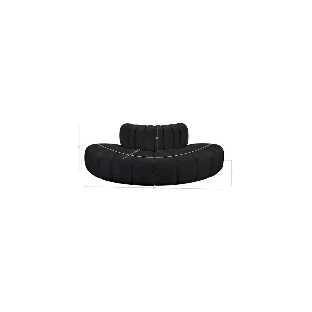 Arc Black Vegan Leather Modular Sofa