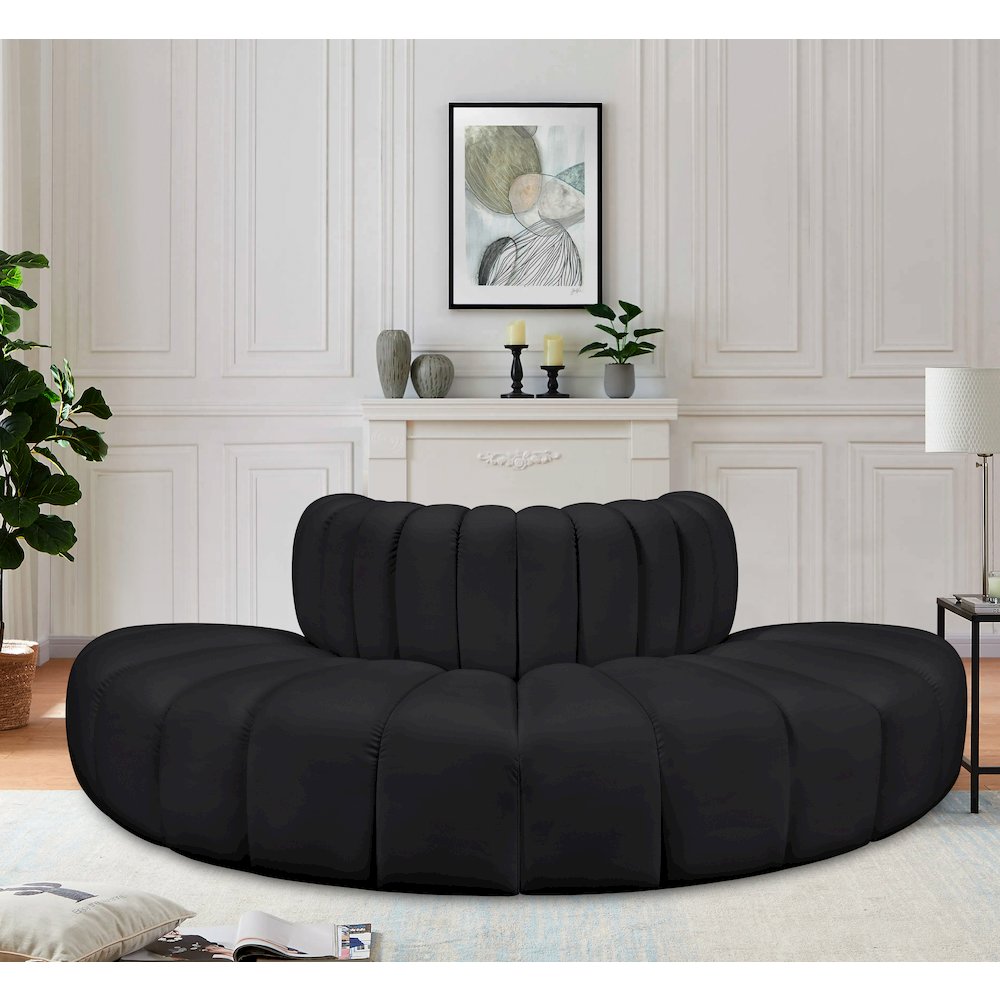 Arc Black Vegan Leather Modular Sofa