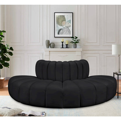 Arc Black Vegan Leather Modular Sofa