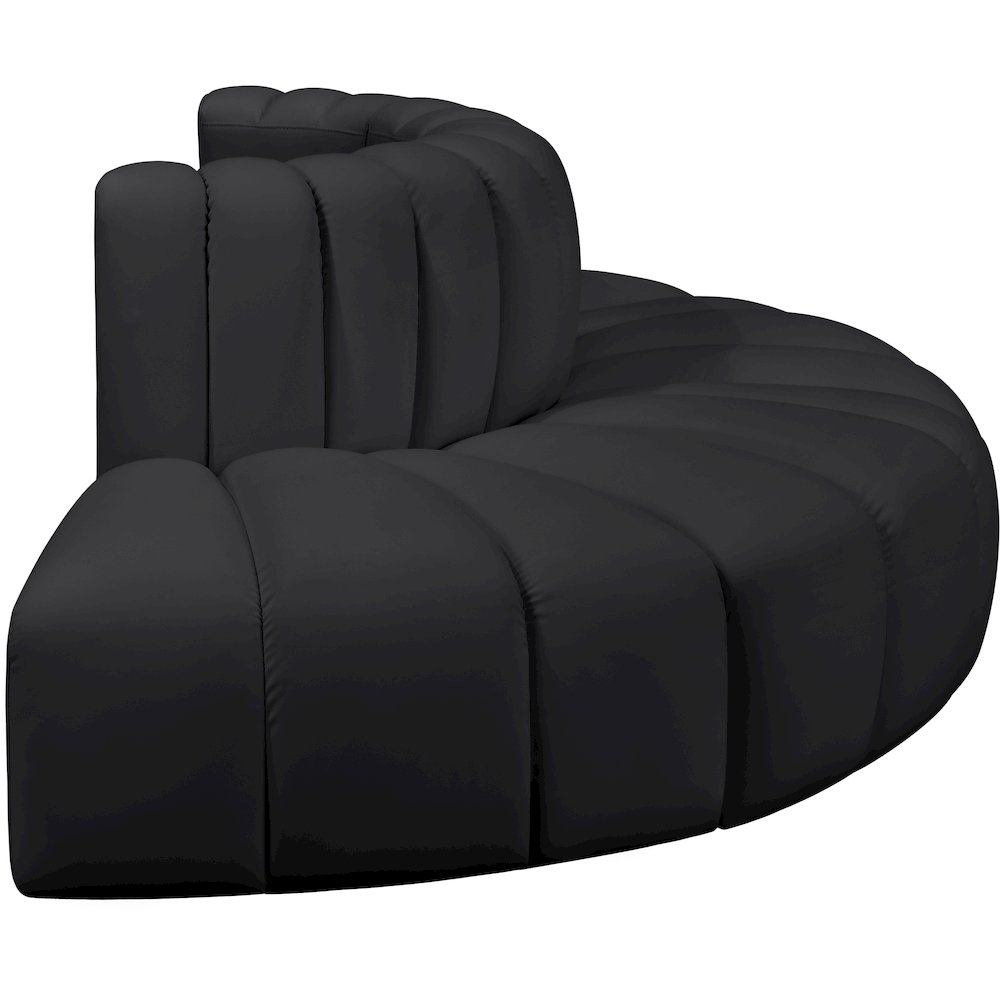 Arc Black Vegan Leather Modular Sofa