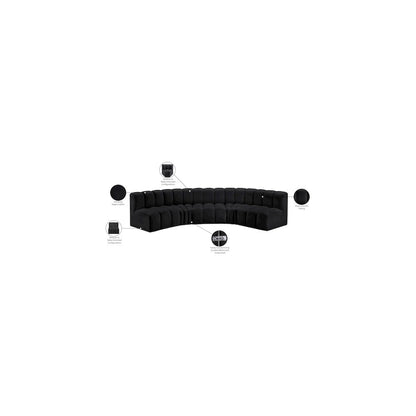 Arc Black Vegan Leather Modular Sofa