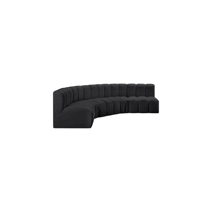 Arc Black Vegan Leather Modular Sofa