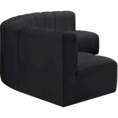 Arc Black Vegan Leather Modular Sofa