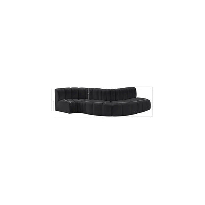 Arc Black Vegan Leather Modular Sofa