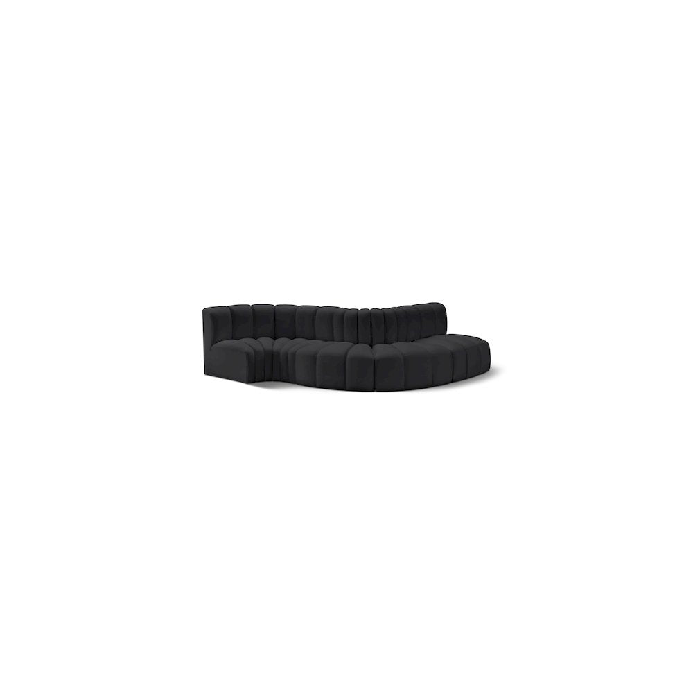 Arc Black Vegan Leather Modular Sofa