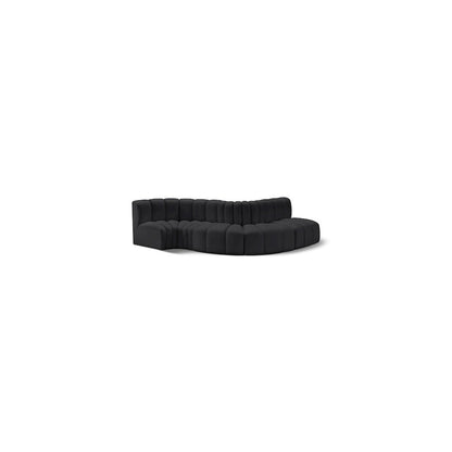 Arc Black Vegan Leather Modular Sofa