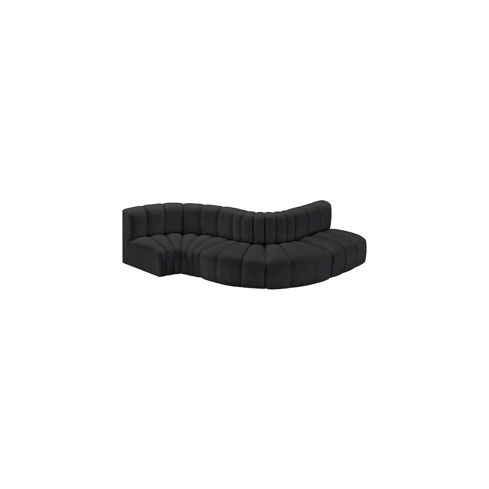 Arc Black Vegan Leather Modular Sofa