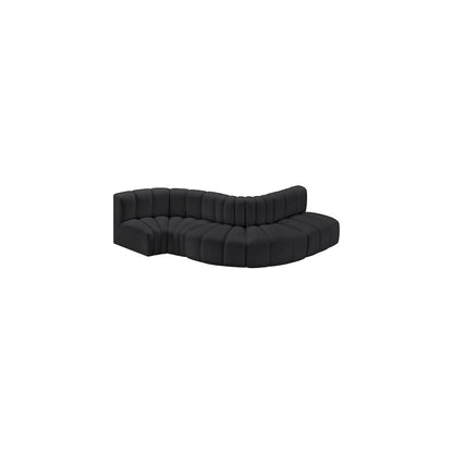 Arc Black Vegan Leather Modular Sofa