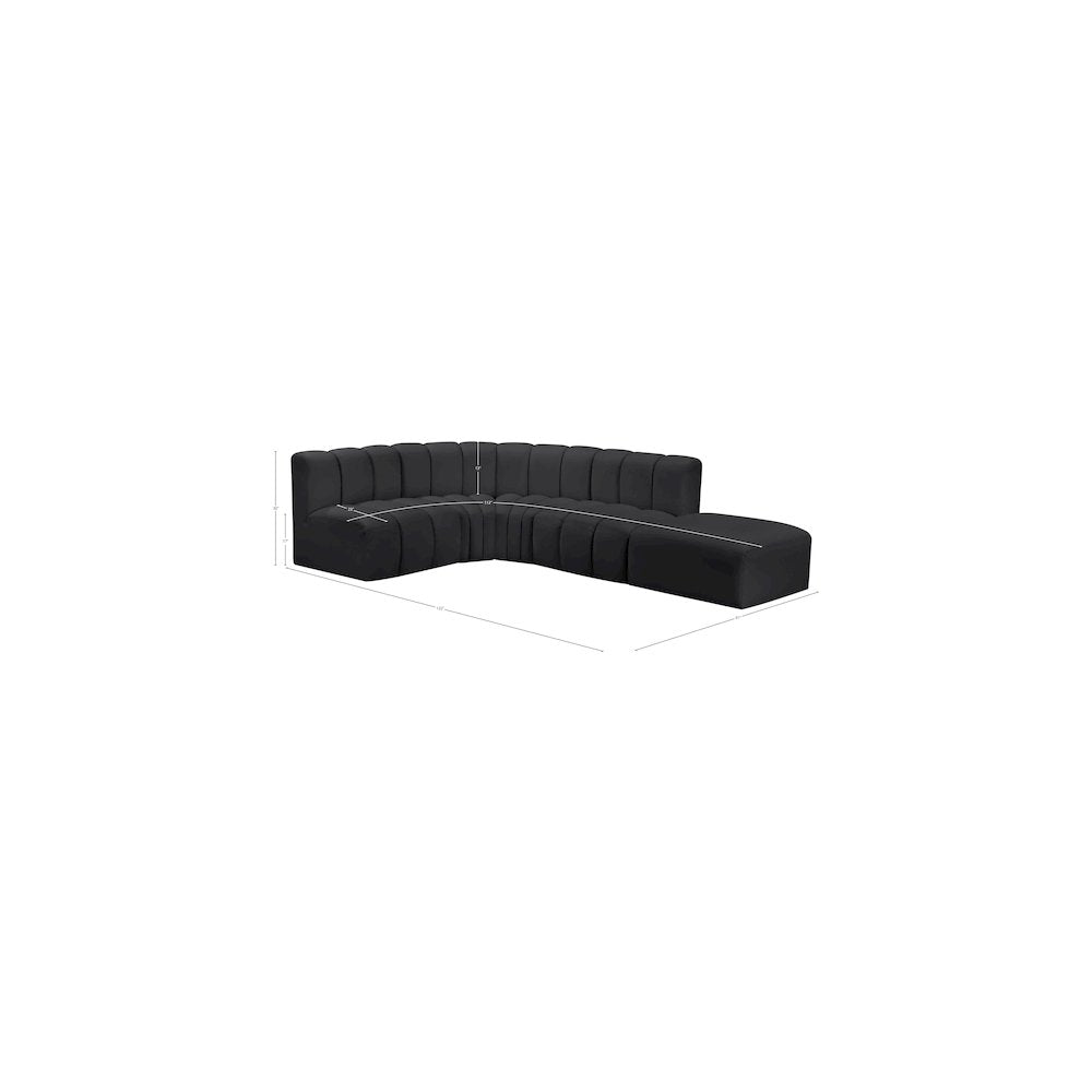 Arc Black Vegan Leather Modular Sofa