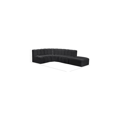 Arc Black Vegan Leather Modular Sofa