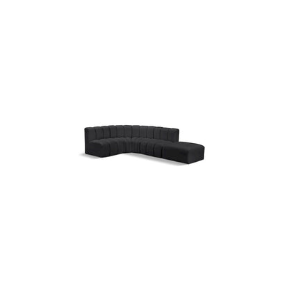 Arc Black Vegan Leather Modular Sofa