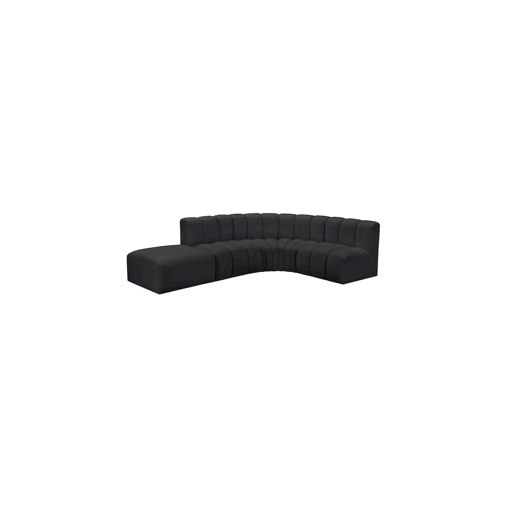 Arc Black Vegan Leather Modular Sofa
