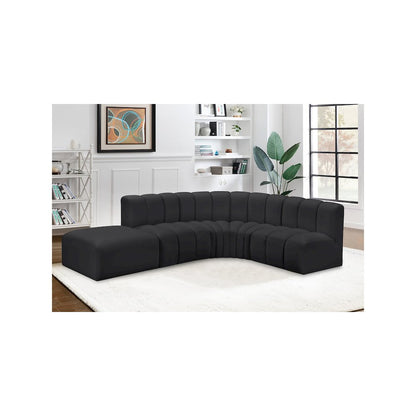 Arc Black Vegan Leather Modular Sofa