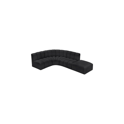 Arc Black Vegan Leather Modular Sofa
