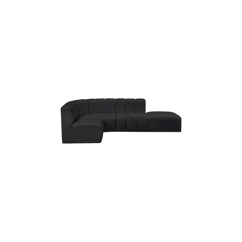 Arc Black Vegan Leather Modular Sofa