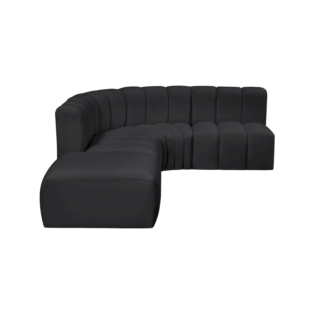 Arc Black Vegan Leather Modular Sofa
