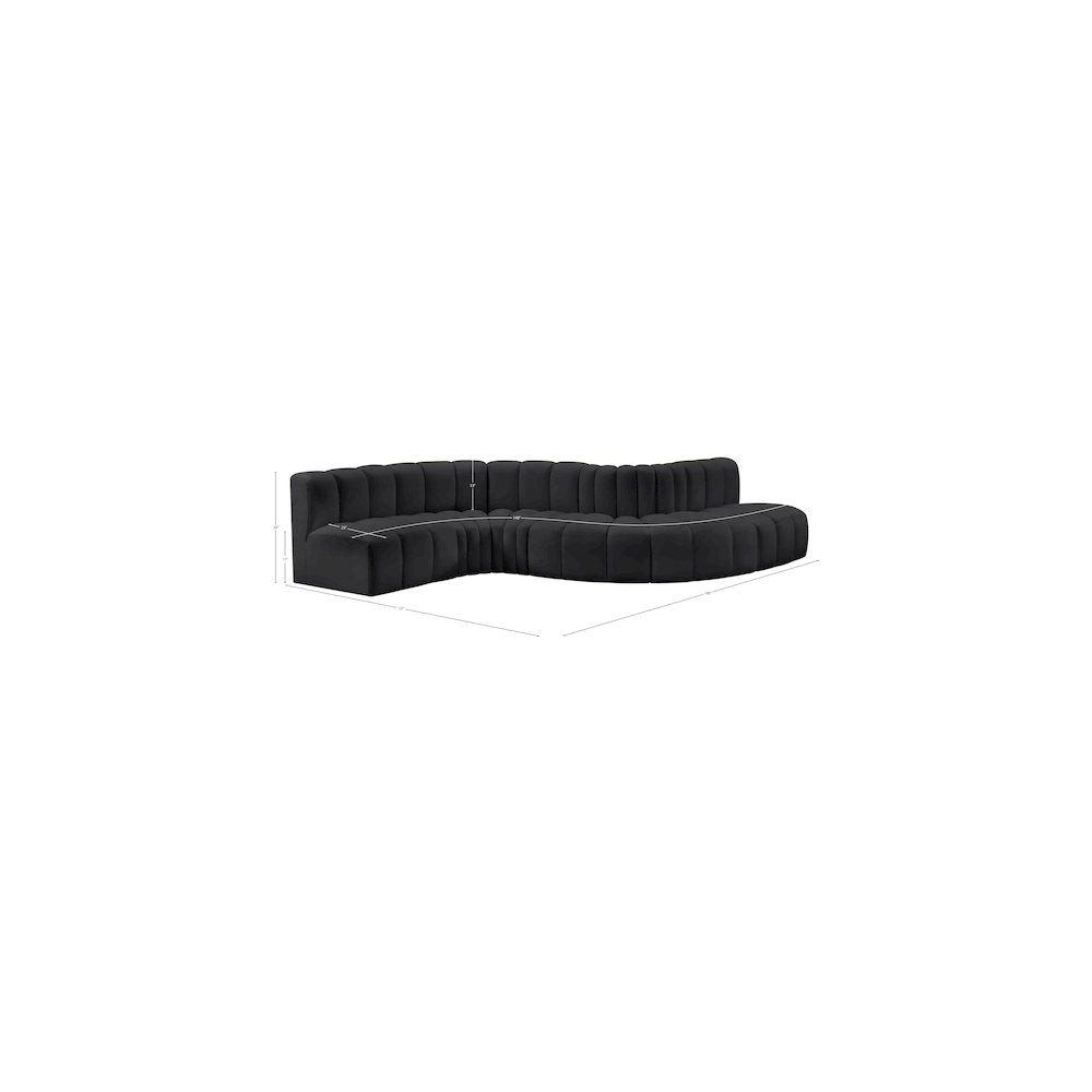 Arc Black Vegan Leather Modular Sofa