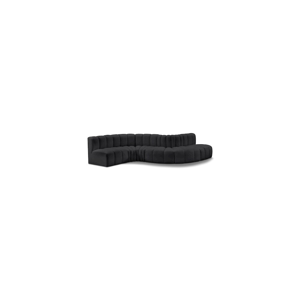 Arc Black Vegan Leather Modular Sofa