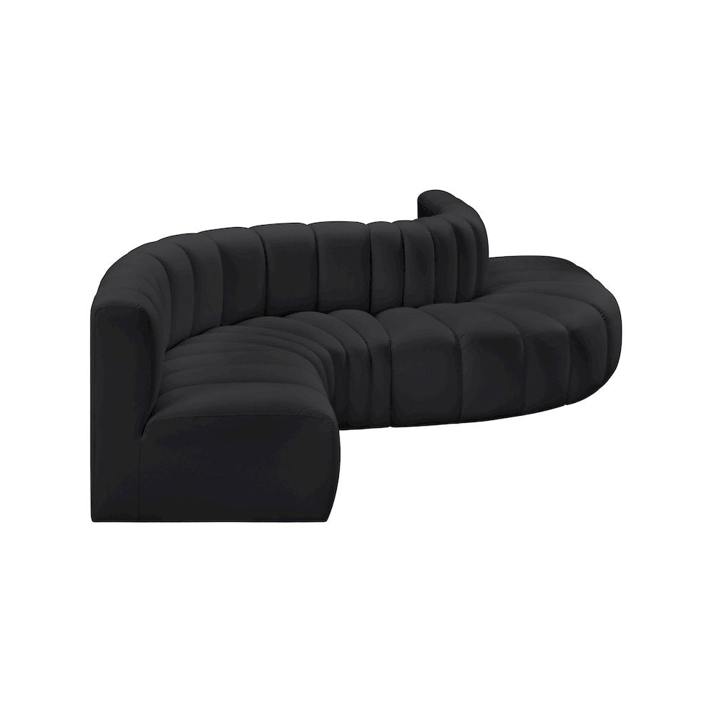 Arc Black Vegan Leather Modular Sofa