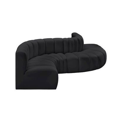 Arc Black Vegan Leather Modular Sofa
