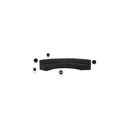 Arc Black Vegan Leather Modular Sofa