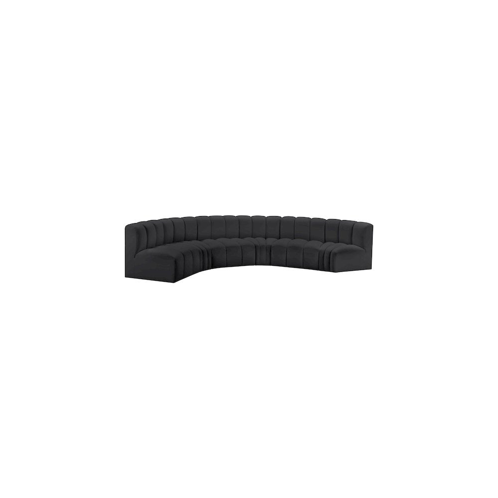 Arc Black Vegan Leather Modular Sofa