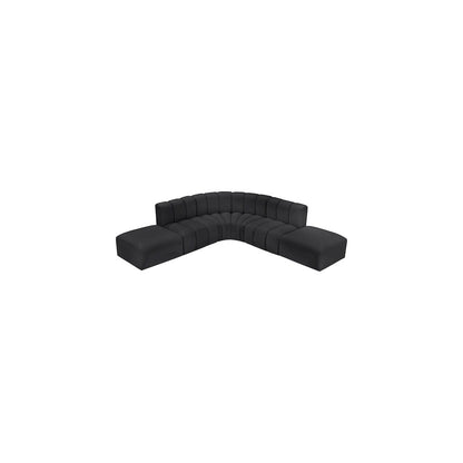 Arc Black Vegan Leather Modular Sofa
