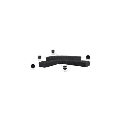 Arc Black Vegan Leather Modular Sofa