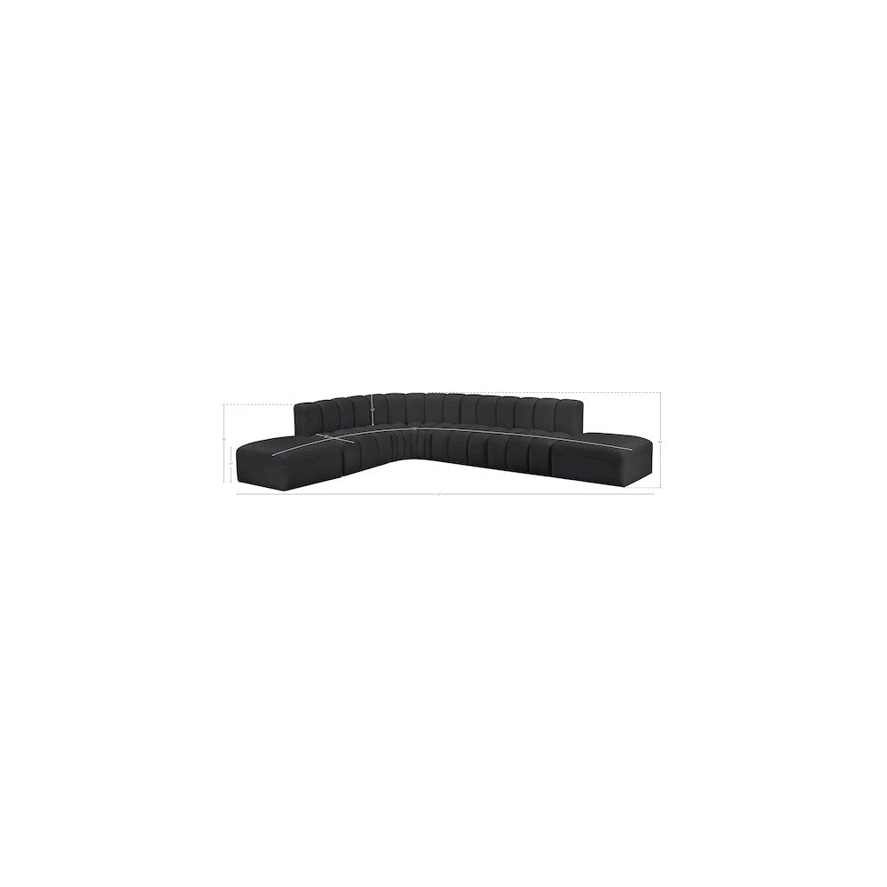 Arc Black Vegan Leather Modular Sofa