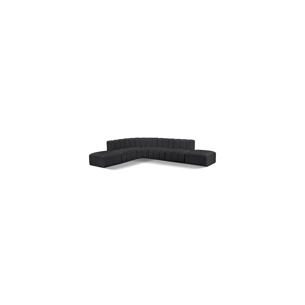 Arc Black Vegan Leather Modular Sofa