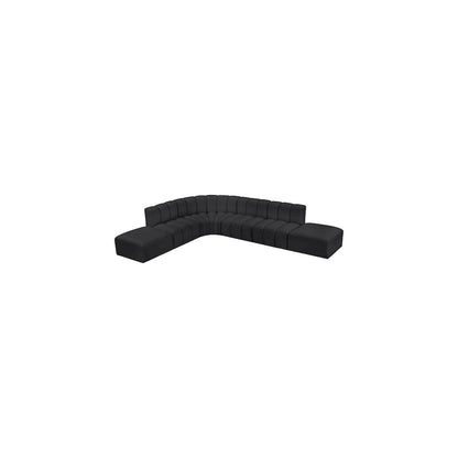 Arc Black Vegan Leather Modular Sofa