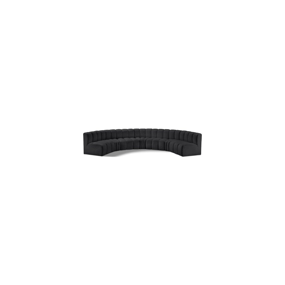 Arc Black Vegan Leather Modular Sofa