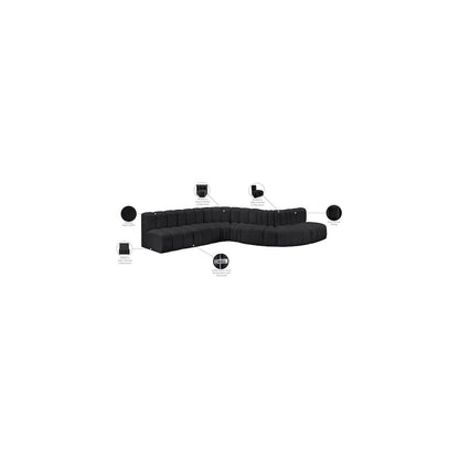 Arc Black Vegan Leather Modular Sofa