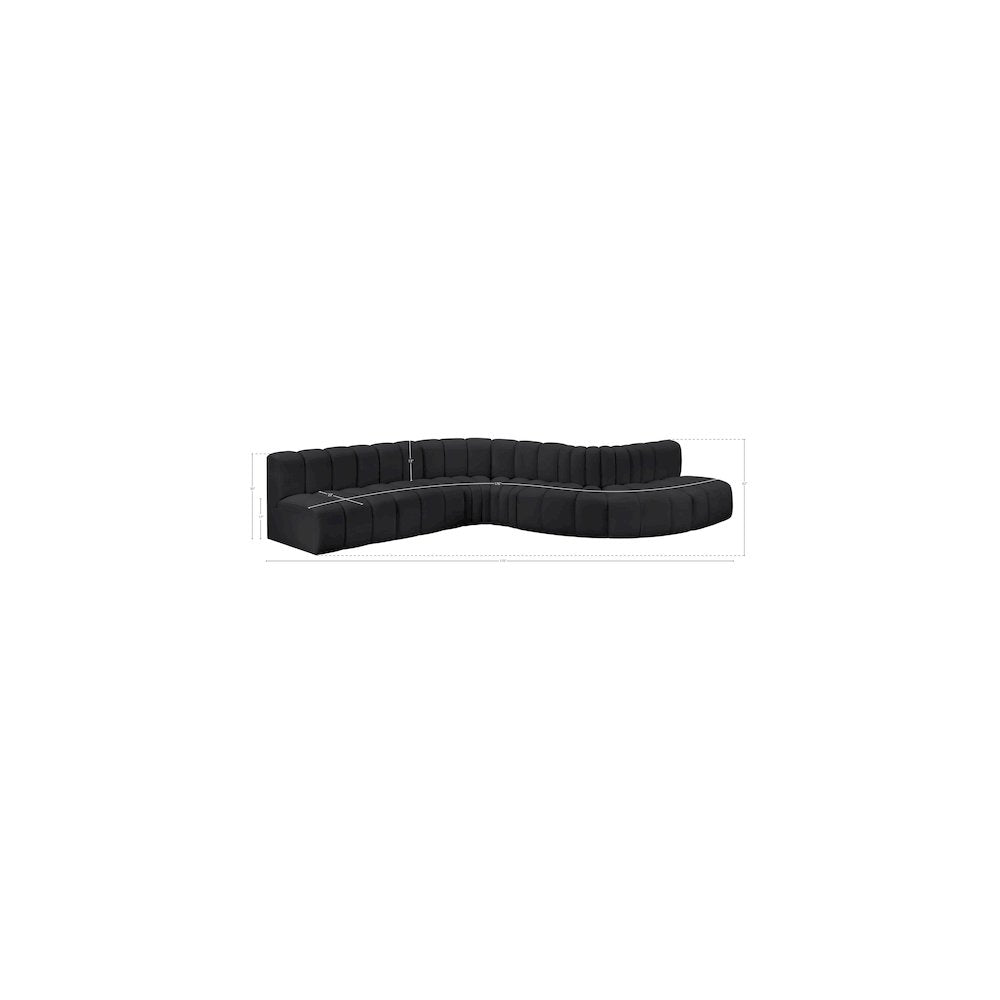 Arc Black Vegan Leather Modular Sofa